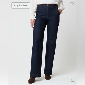 NWT J.Crew High-rise wide-leg trouser jean in all-day stretch, size 29